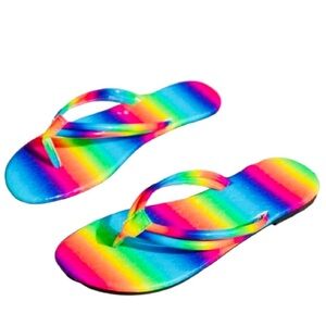 NWOT Rainbow Flip Flops!